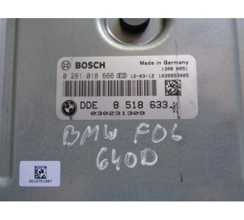 Компьютер двигателя BMW F06 640d 0281018666
