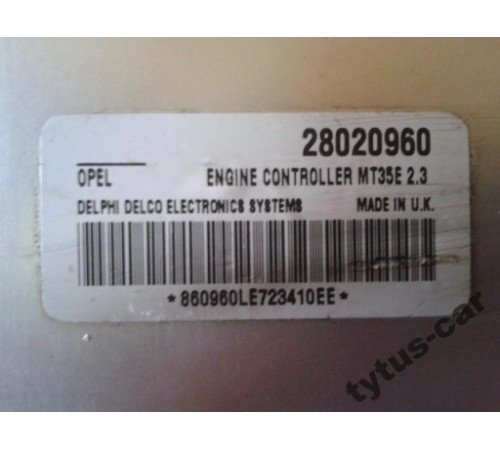 Opel Astra H III компьютер Z16 XEP 28020960