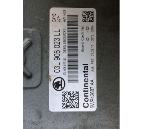 КОМПЬЮТЕР ДВИГАТЕЛЯ 03L906023LL VW SKODA SEAT 1.6 TDI