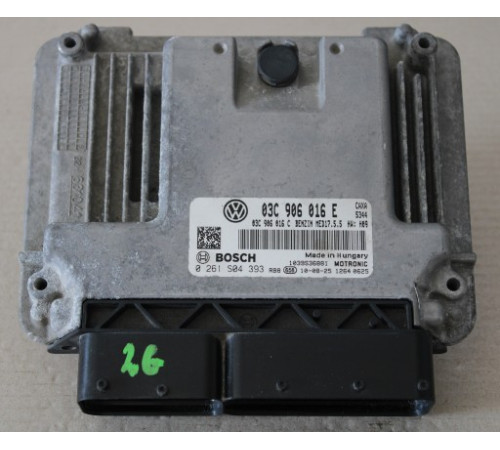 SKODA КОМПЬЮТЕР ДВИГАТЕЛЯ 03C906016E 0261S04393